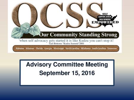 Advisory Committee Meeting September 15, 2016