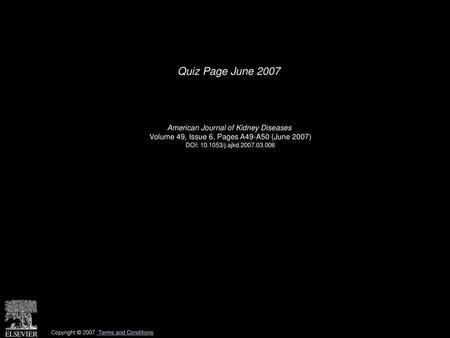 Quiz Page June 2007 American Journal of Kidney Diseases