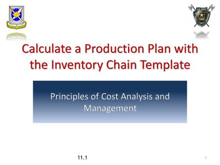 Calculate a Production Plan with the Inventory Chain Template