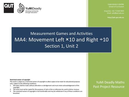 MA4: Movement Left ×10 and Right ÷10 Section 1, Unit 2