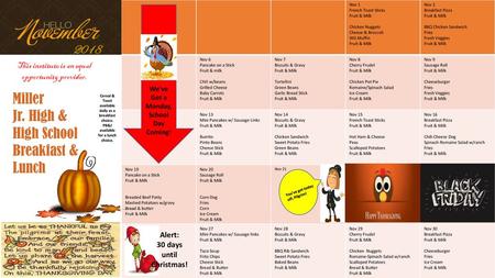 2018 Miller Jr. High & High School Breakfast & Lunch