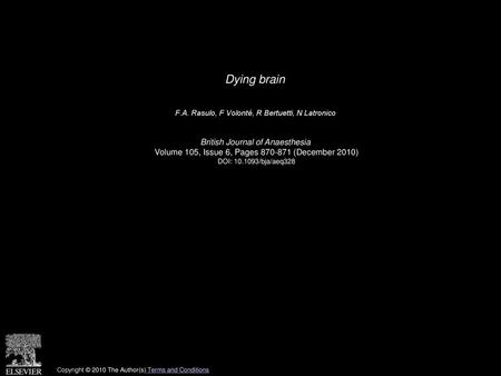 Dying brain British Journal of Anaesthesia