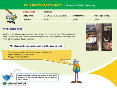 PDO Incident First Alert - Al Baraka Oilfield Company