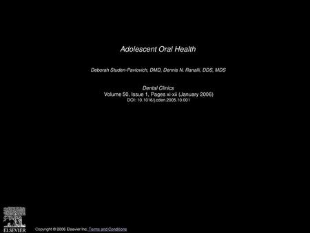 Adolescent Oral Health