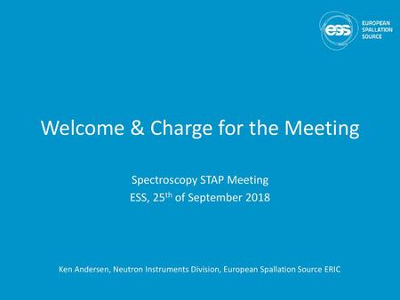 Welcome & Charge for the Meeting