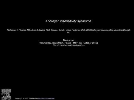 Androgen insensitivity syndrome