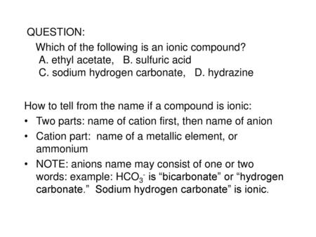 How to tell from the name if a compound is ionic: