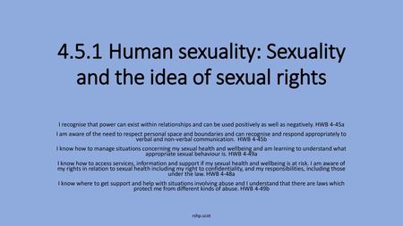 4.5.1 Human sexuality: Sexuality and the idea of sexual rights