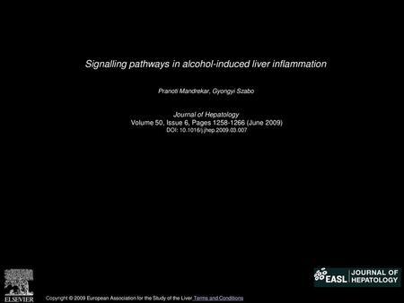 Signalling pathways in alcohol-induced liver inflammation