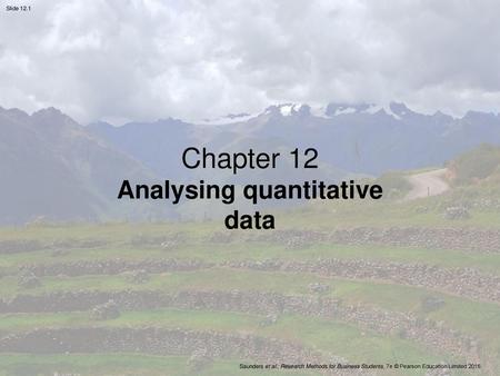 Analysing quantitative data