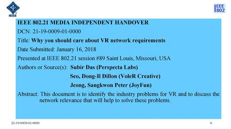 IEEE MEDIA INDEPENDENT HANDOVER DCN: