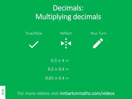 Decimals: Multiplying decimals