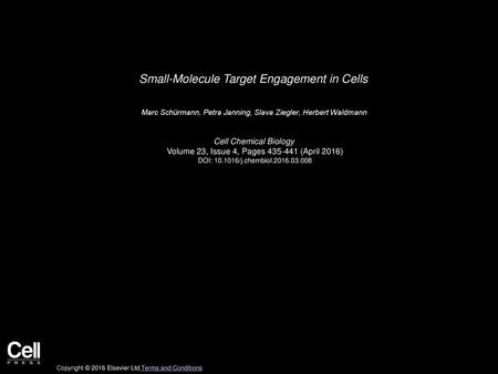 Small-Molecule Target Engagement in Cells