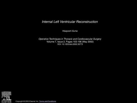 Internal Left Ventricular Reconstruction