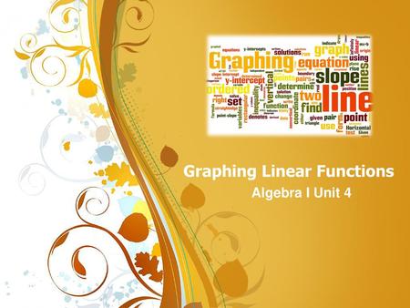 Graphing Linear Functions