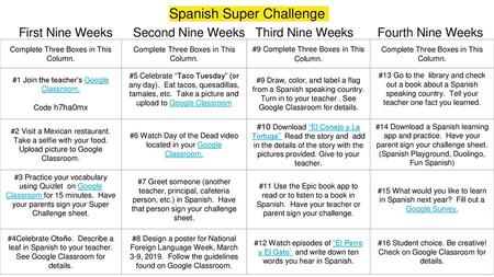 Spanish Super Challenge