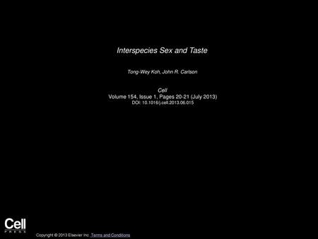 Interspecies Sex and Taste