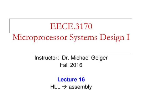 EECE.3170 Microprocessor Systems Design I