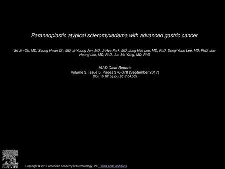 Paraneoplastic atypical scleromyxedema with advanced gastric cancer