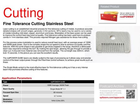 Cutting Fine Tolerance Cutting Stainless Steel