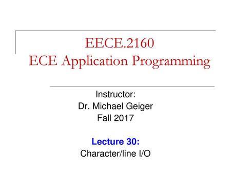 EECE.2160 ECE Application Programming