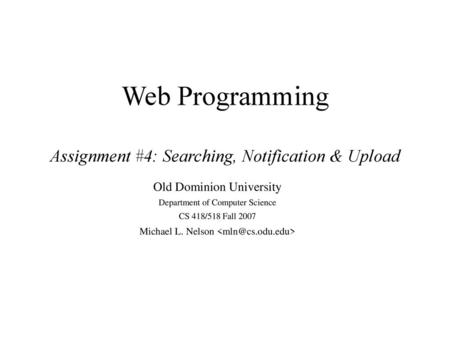 Web Programming Assignment #4: Searching, Notification & Upload