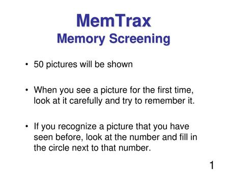 MemTrax Memory Screening