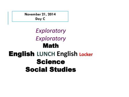 English LUNCH English Locker