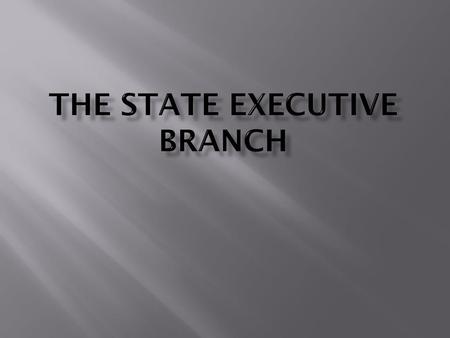 The State Executive Branch