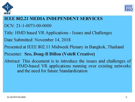 IEEE MEDIA INDEPENDENT SERVICES DCN: