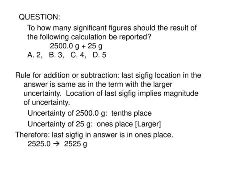 Uncertainty of g: tenths place