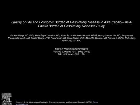 Value in Health Regional Issues