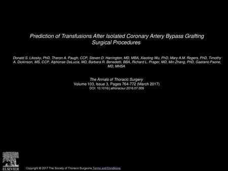 Donald S. Likosky, PhD, Theron A. Paugh, CCP, Steven D