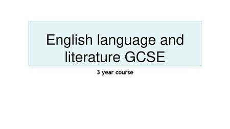 English language and literature GCSE