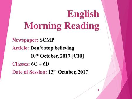 English Morning Reading