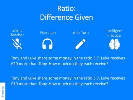 Ratio: Difference Given