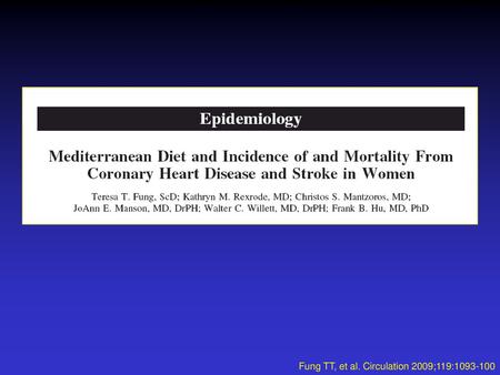 Fung TT, et al. Circulation 2009;119:
