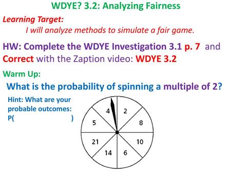 WDYE? 3.2: Analyzing Fairness