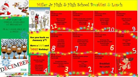 Miller Jr High & High School Breakfast & Lunch