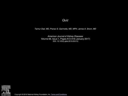 Quiz American Journal of Kidney Diseases