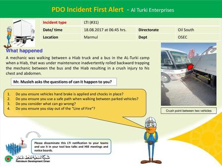 PDO Incident First Alert - Al Turki Enterprises