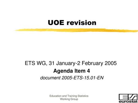 Education and Training Statistics Working Group