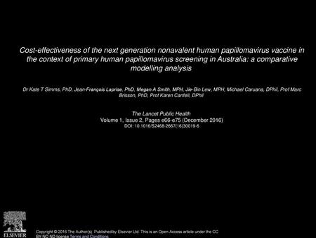 Cost-effectiveness of the next generation nonavalent human papillomavirus vaccine in the context of primary human papillomavirus screening in Australia: