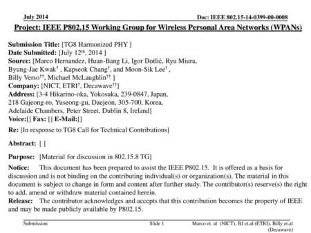 <month year> <doc.: IEEE doc> July 2014