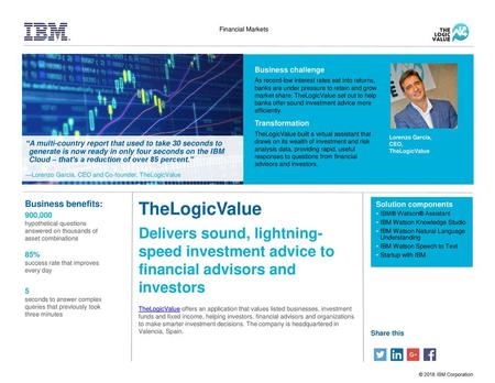 Financial Markets Business challenge