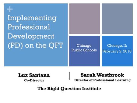 Director of Professional Learning The Right Question Institute