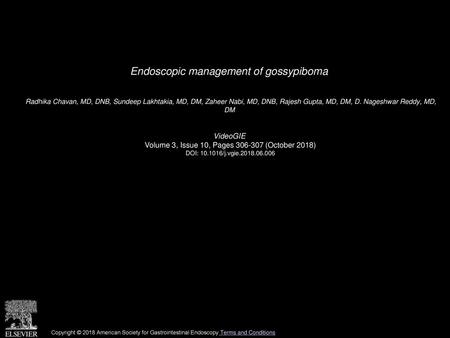 Endoscopic management of gossypiboma