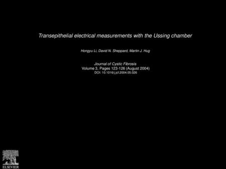 Transepithelial electrical measurements with the Ussing chamber