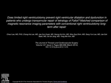 Does limited right ventriculotomy prevent right ventricular dilatation and dysfunction in patients who undergo transannular repair of tetralogy of Fallot?