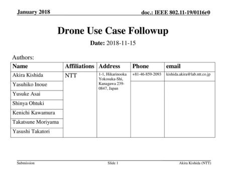 Drone Use Case Followup